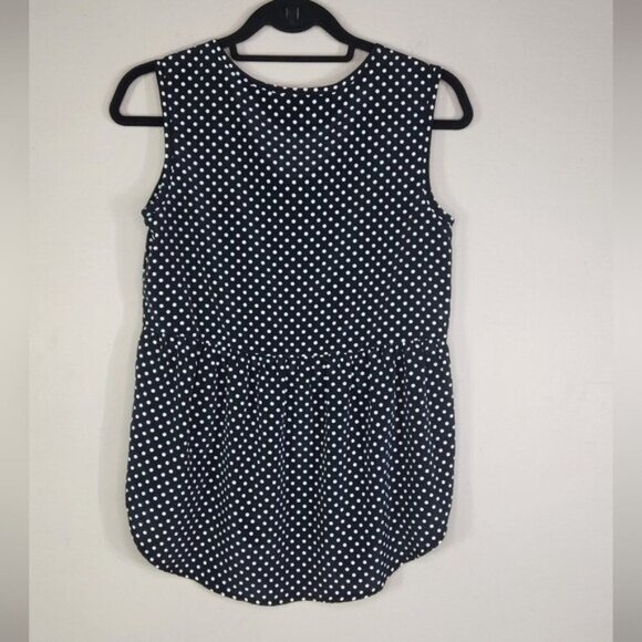 Coco + Carmen Sleeveless Polka dot Front Tie Peplum Tank Top Size S/M - Picture 5 of 7